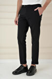 P 1150 Comfort Fit Beli Lastikli Yan Cep Siyah Jogger Pantolon