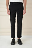 P 1150 Comfort Fit Beli Lastikli Yan Cep Siyah Jogger Pantolon