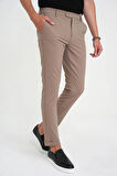 P 1150 Comfort Fit Beli Lastikli Yan Cep Bej Jogger Pantolon