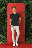 Ts 878 Slim Fit Bisiklet Yaka %100 Pamuk Antrasit Tişört