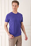Ts 880 Slim Fit Bisiklet Yaka Pamuklu Mor Tişört