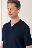 Tr 868 Slim Fit Polo Yaka Kısa Kol %100 Pamuk Lacivert Triko