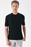 Tr 869 Slim Fit Bisiklet Yaka Kısa Kol Siyah Triko
