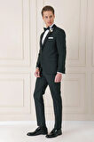 Black 075 Slim Fit Çıkma Saten Yaka Siyah Damatlık Smokin Takım