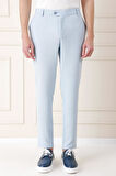Comfort Fit Beli Lastikli Balıksırtı Dokuma Casual Mavi Pantolon P 1155
