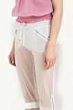 Beyaz Bol kesim capri pantolon 70039 | 40