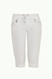 Beyaz Bol kesim capri pantolon 70039 | 40