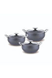 FMS GM5004 Granit Mercan 3lü Güveç Set Gri 