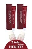 Exicolor Saç Boyası Tüp 60 Ml 8.7 Karamel 2 Adet (Oksidan Hediyeli 4'lü Set)
