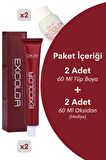 Exicolor Saç Boyası Tüp 60 Ml 6.71 Koyu Kumral Küllü Kahve 2 Adet (Oksidan Hediyeli 4'lü Set)