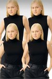 Kadın 4'lü Sıfır Kol Kolsuz Body VİSKON Boğazlı Body 4 Adet Balıkçı Siyah Renk