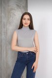 Kadın 4'lü Sıfır Kol Kolsuz Body VİSKON Boğazlı Body 4 Adet Balıkçı Siyah-Beyaz-kahverengi-Gri