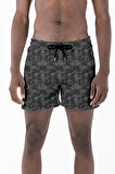 Erkek Havuz Deniz Şort Desenli 202 Siyah | L