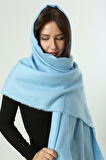 Yumuşak Dokulu Kalın Düz Atkı Omuz Şalı 70X180 cm 1206 Bebe Mavi | Standart