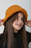 Çocuk Kıvırcık Peluş Bucket Şapka RKŞ-Ç-10 Hardal | Standart