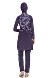 Likralı Tam Kapalı Mayo 259-23 Mor | 38
