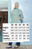 Önü Cepli Likralı Tam Kapalı Tesettür Mayo 1254 Mint | 42