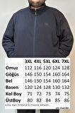 Özel Üretim Büyük Beden Ekstra Battal Pamuk Dokulu Erkek Eşofman Üstü 24723 Lacivert | 6XL