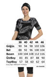 Kısa Kol Taytlı Yarı Kapalı Mayo 206-01 Siyah | 38