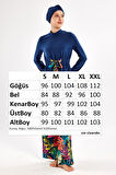 Likralı Bol Paça Tam Kapalı Tesettür Mayo Bloom 1119 Açık Lacivert | XL