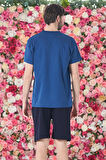Erkek Şort Tshirt Pijama Takımı 25256 Lacivert | XXL