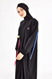 Uzun Tam Boy Spor Likra Tam Kapalı Tesettür Mayo 1228 Siyah | S
