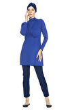Büyük Beden Likralı Tam Kapalı Tesettür Mayo 1285 Saks Mavi | 52