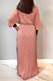 Piliseli Kimono Pareo Kaftan Bağlanabilir RPK004 Pudra | Standart