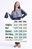 Büyük Beden Tam Kapalı Tesettür Mayo 2516 Gizem Desenli Gri | 3XL