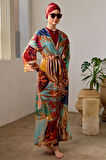 Mayo Üzerine Tek Pareo Kimono 1925-156 Bej | 2