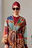Mayo Üzerine Tek Pareo Kimono 1925-156 Bej | 2