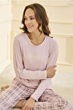 Kadın Milan Kumaş Pijama Takımı 50902-2761 Pembe01 | M