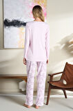Kadın Penye Uzun Kol Pijama Takımı 3114 Lila | XXL