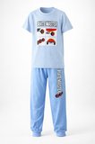 Erkek Çocuk Pamuk Penye Pijama Takımı 4270 Açık Mavi | 6-7 YAŞ