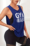 Ghassy Co. Kadın Gym Baskılı Nefes Alabilen Fitness Yoga Koşu Kolsuz Spor Atlet