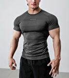 Ghassy Co. Erkek Nem Emici Hızlı Kuruyan Renk Solmayan Atletik Teknik Fitness Spor T-shirt