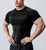 Ghassy Co. Erkek Nem Emici Hızlı Kuruyan Renk Solmayan Atletik Teknik Fitness Spor T-shirt