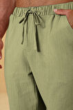 Ghassy Co. Erkek %100 Cotton Muslin Keten Karışım Rahat Ultra Hafif Ev İçi/Dışı Keten Pantolon