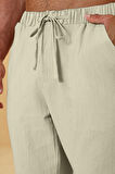 Ghassy Co. Erkek %100 Cotton Muslin Keten Karışım Rahat Ultra Hafif Ev İçi/Dışı Keten Pantolon