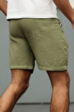 Ghassy Co. Erkek %100 Pamuk Muslin Keten Rahat Günlük Cepli Bağcıklı Tatil Şort