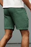Ghassy Co. Erkek %100 Pamuk Muslin Keten Rahat Günlük Cepli Bağcıklı Tatil Şort