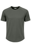 Ghassy Co. Erkek Reglan Oval Kesim %100 Pamuk Yumuşak Dokulu Bisiklet Yaka T-shirt