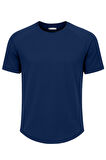 Ghassy Co. Erkek Reglan Oval Kesim %100 Pamuk Yumuşak Dokulu Bisiklet Yaka T-shirt