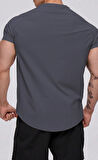 Ghassy Co. Erkek Running Sports Reglan Oval Kesim Penye T-shirt