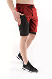 Ghassy Co Erkek Running Hızlı Kuruma Micropolyester Arka Fermuar Cepli ve Havlu Halkalı Antrenman Futbol Fitness Kısa Taytlı Şort  