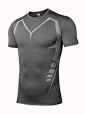 Ghassy Co. Erkek Ultra Esnek Koşu Egzersiz Hızlı Kuruma Nefes Alabilen Kısa Kollu Spor T-shirt