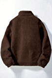 Ghassy Co. Erkek Alaska Regular Peluş Sherpa Kışlık  Tam Fermuarlı Polar Sweatshirt
