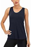 Ghassy Co. Kadın Racerback Sırt Açık Yarı Fileli Antrenman Yoga Koşu Spor Atlet Tank Tops 1780