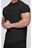 Ghassy Co. Erkek Running Sports Reglan Oval Kesim Penye T-shirt
