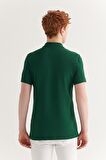 Erkek Yeşil %100 Pamuk Serin Tutan Standart Fit Normal Kesim Polo Yaka T-Shirt E001004